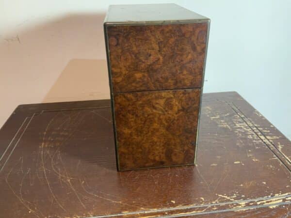 Gentleman’s Burr Walnut veneer Drinks Box. Antique Boxes 4