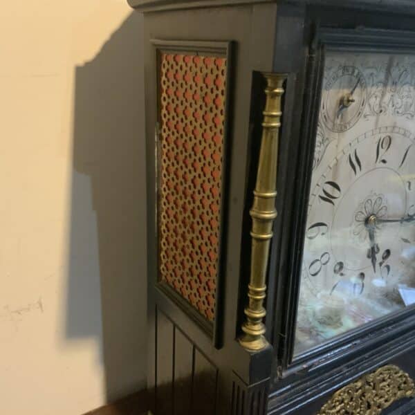 Bracket clock on eight bells ebonized case. Antique Clocks 5