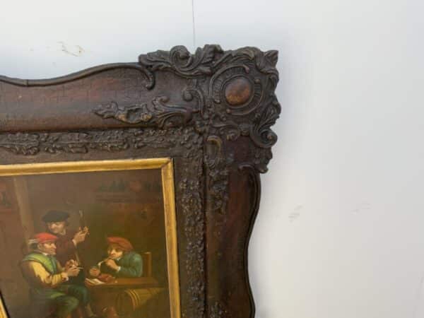 Painting Dutch Masterpiece oil on copper in quality frame Antique Art 4