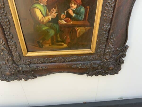 Painting Dutch Masterpiece oil on copper in quality frame Antique Art 8