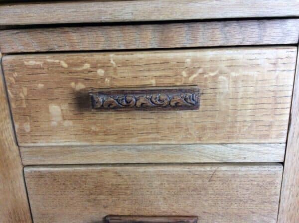 Twin Pedestal Solid Oak Writing Desk c1930's - Image 3