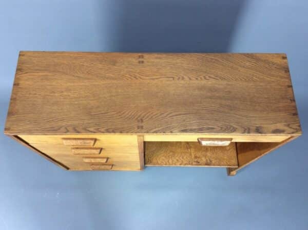 Cotswold School Oak Writing Desk - Image 5