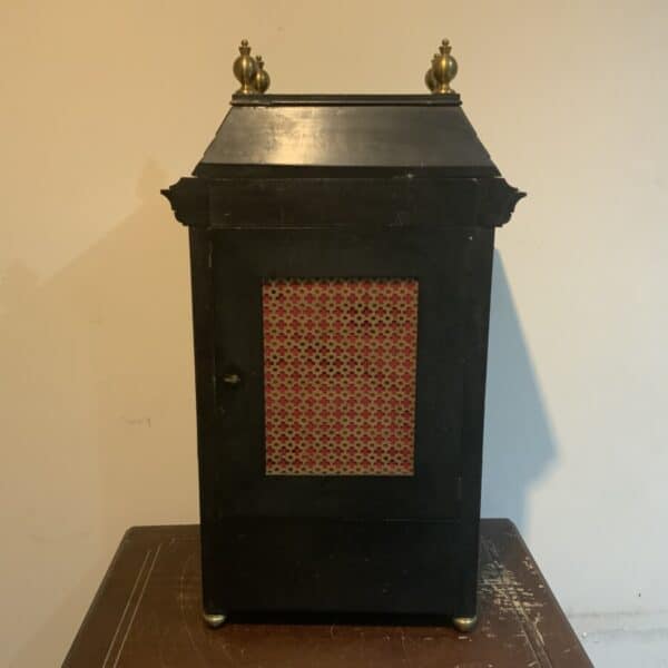 Bracket clock on eight bells ebonized case. - Image 12