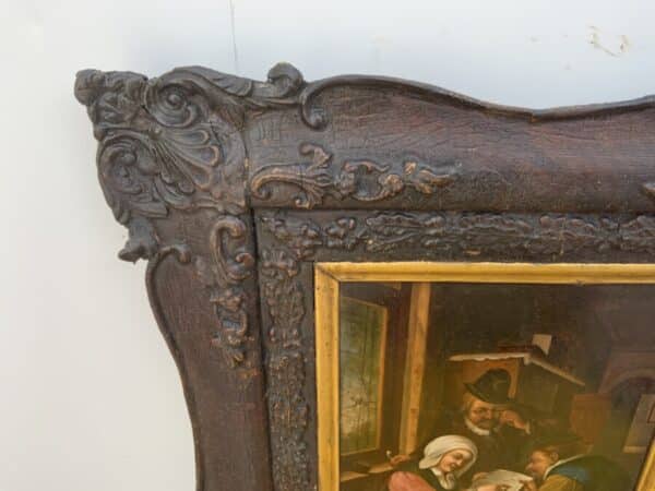 Painting Dutch Masterpiece oil on copper in quality frame Antique Art 5