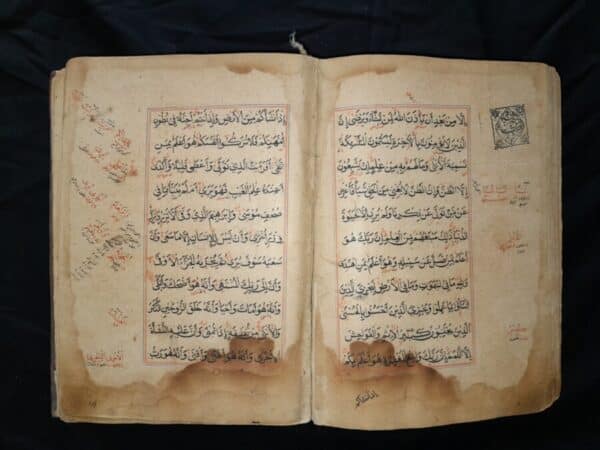 Antique islamic mughal HANDWRITTEN Quran manuscript 17th C Book Antique Art 8