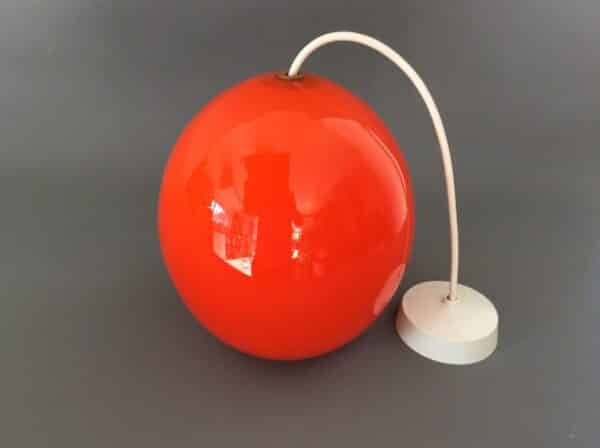 Mid Century Orange Glass Pendant Light - Image 2