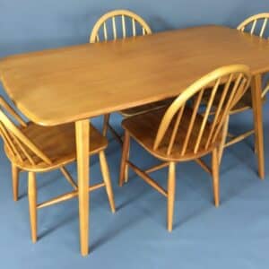 Mid Century Ercol Dining Table and Four Chairs ercol Antique Chairs