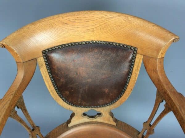 Late Victorian Oak Swivel Desk Chair Oak Desk Chair Antique Chairs 5