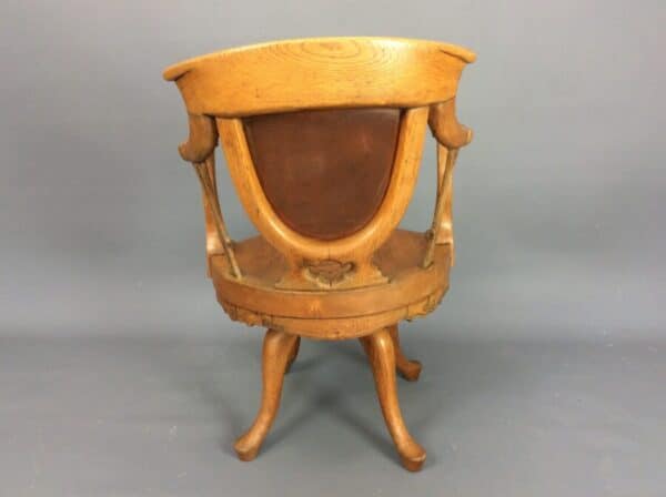 Late Victorian Oak Swivel Desk Chair - Image 5