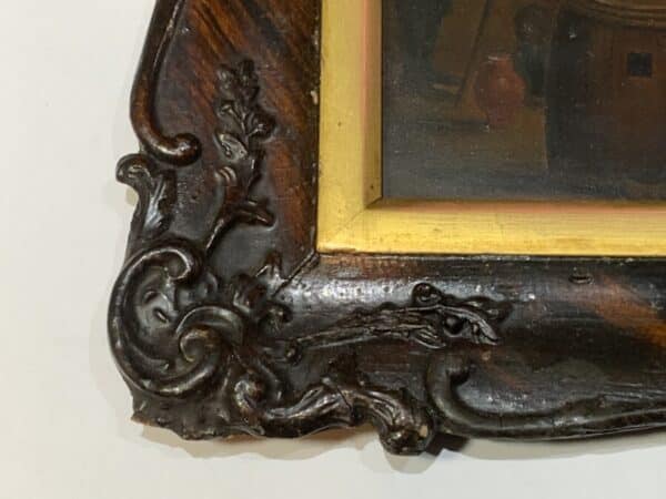 Painting Dutch Masterpiece oil on copper in quality frame Antique Art 8
