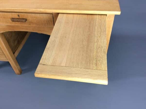 Twin Pedestal Solid Oak Writing Desk c1930’s Oak Desk Antique Desks 6