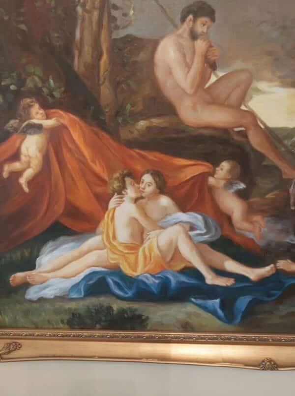 Oil Painting Mythological Oil Paintings Lovers Acis & Galetea Antique Art 7