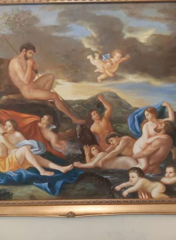 Oil Painting Mythological Oil Paintings Lovers Acis & Galetea Antique Art 5