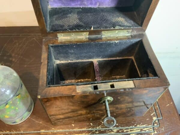 Gentleman’s Burr Walnut veneer Drinks Box. Antique Boxes 9