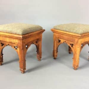 Pair of Gothic Revival Stools gothic revival Antique Stools