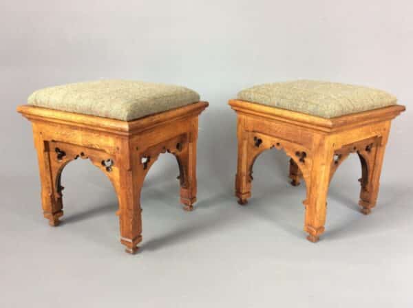 Pair of Gothic Revival Stools