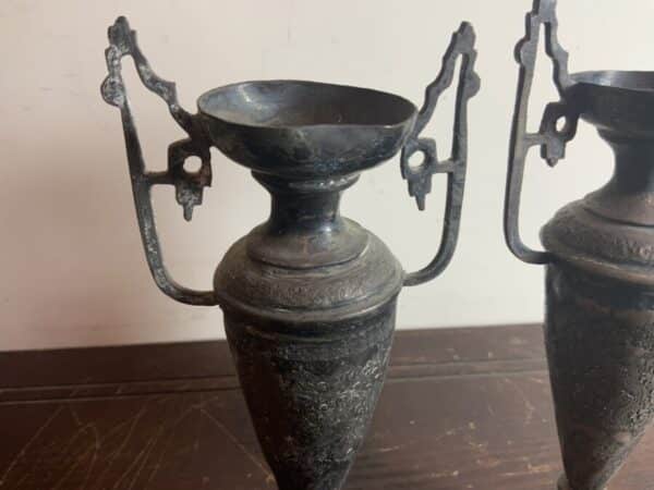 Persian Silver Pair of ornate Vases - Image 4