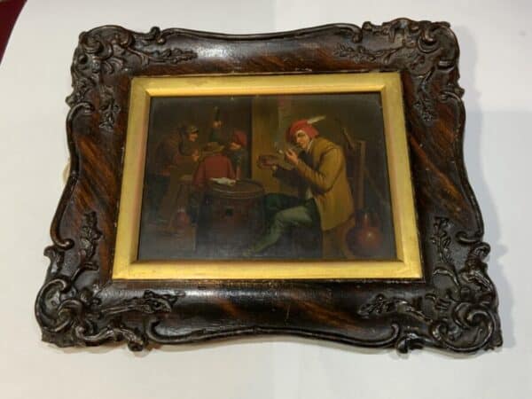 Painting Dutch Masterpiece oil on copper in quality frame Antique Art 3