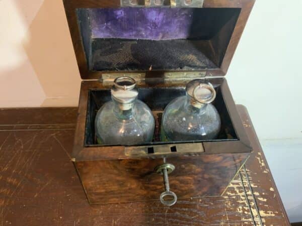 Gentleman’s Burr Walnut veneer Drinks Box. Antique Boxes 13