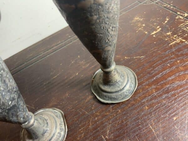 Persian Silver Pair of ornate Vases - Image 6