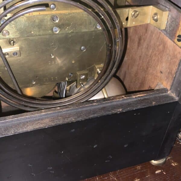 Bracket clock on eight bells ebonized case. - Image 21
