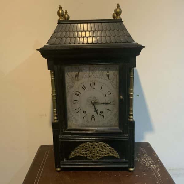 Bracket clock on eight bells ebonized case. Antique Clocks 3