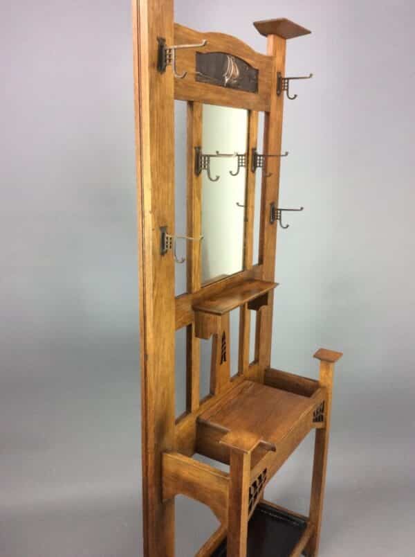 Arts and Crafts Oak Hall Stand by Harris Lebus - Image 5