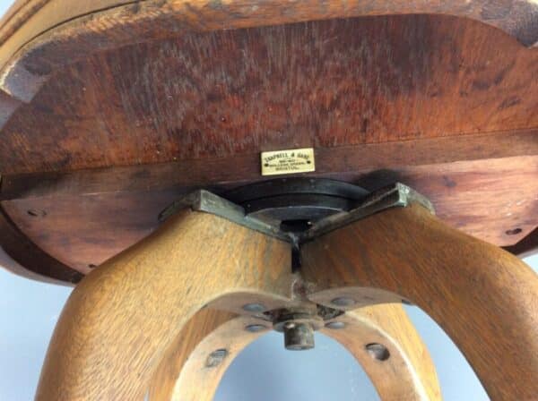 Late Victorian Oak Swivel Desk Chair - Image 8