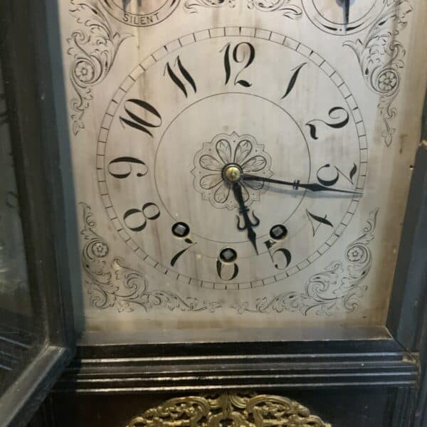 Bracket clock on eight bells ebonized case. - Image 6