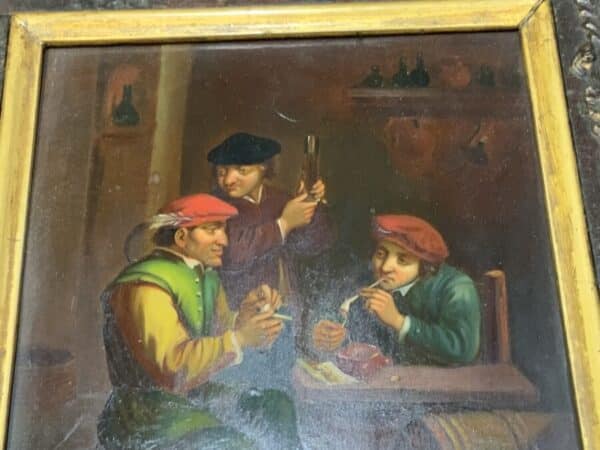 Painting Dutch Masterpiece oil on copper in quality frame Antique Art 17