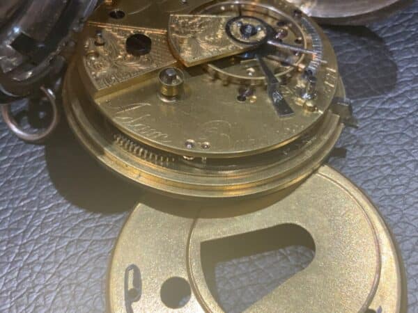 Pocket watch silver cased Coventry maker Adam Burgess - Image 6