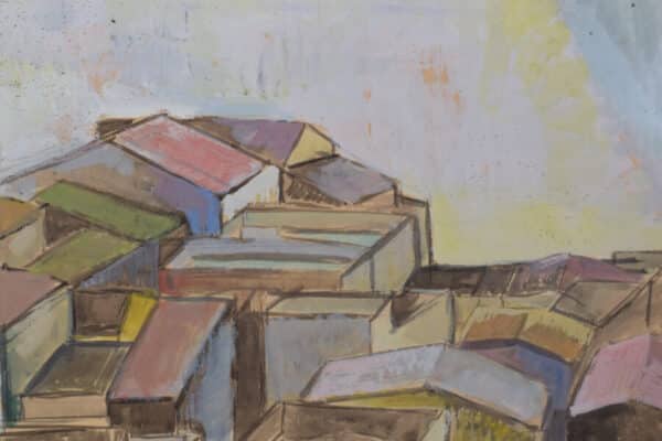 Cubist Watercolour of a Spanish Village - Image 4
