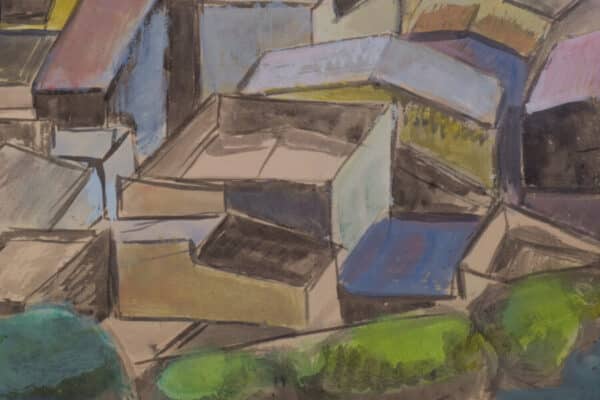 Cubist Watercolour of a Spanish Village - Image 5