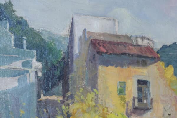 Autumn Landscape with a Riverside Village - Image 5