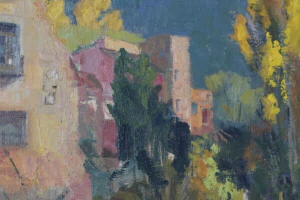 Autumn Landscape with a Riverside Village - Image 6