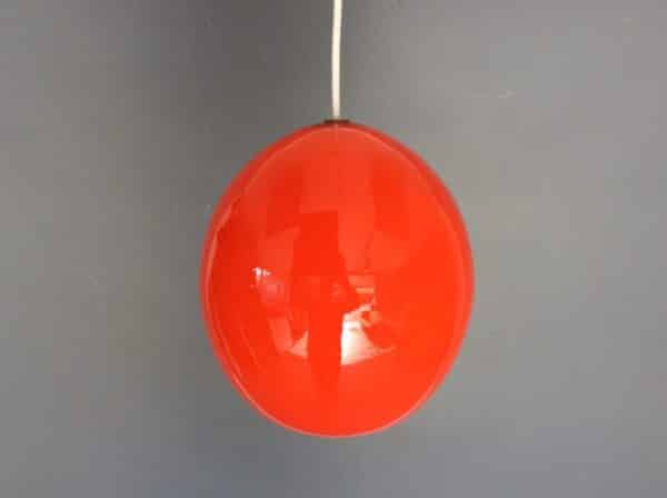Mid Century Orange Glass Pendant Light - Image 4