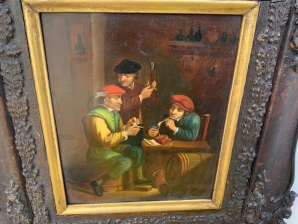 Painting Dutch Masterpiece oil on copper in quality frame Antique Art 11