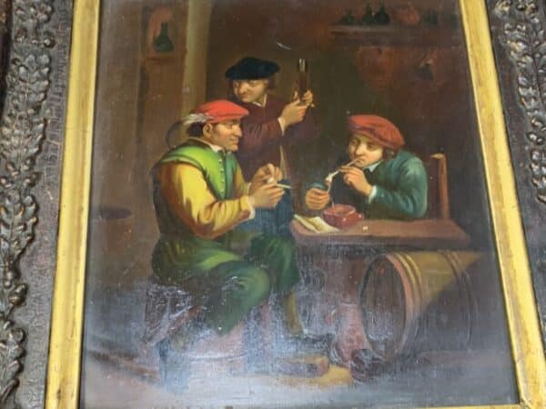 Painting Dutch Masterpiece oil on copper in quality frame Antique Art 13