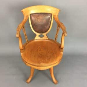 Late Victorian Oak Swivel Desk Chair Oak Desk Chair Antique Chairs
