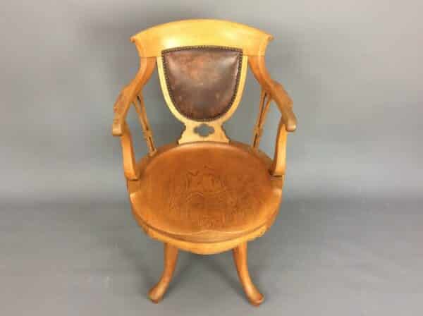 Late Victorian Oak Swivel Desk Chair