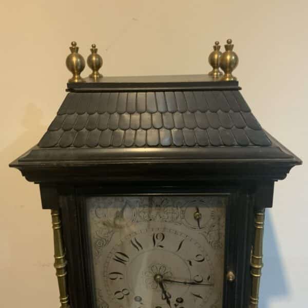 Bracket clock on eight bells ebonized case. Antique Clocks 4
