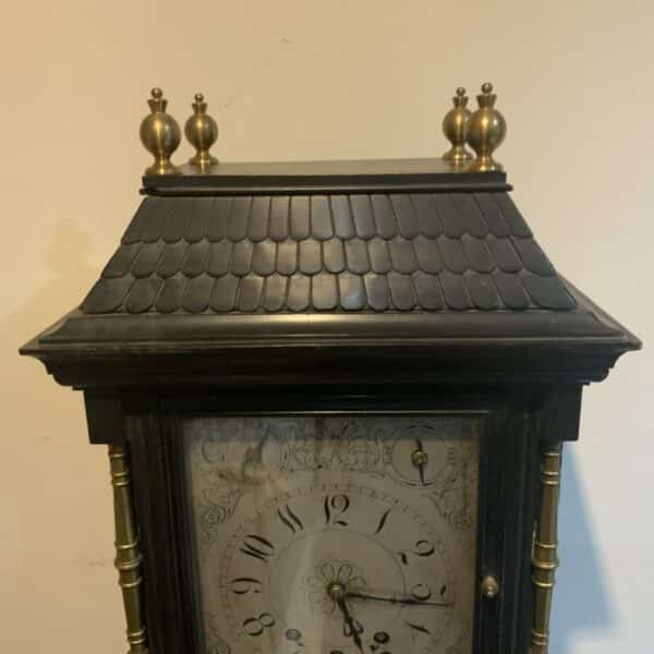 Bracket clock on eight bells ebonized case. - Image 2