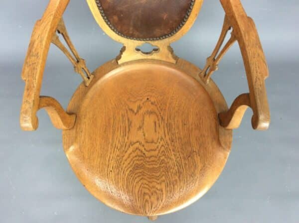 Late Victorian Oak Swivel Desk Chair Oak Desk Chair Antique Chairs 9