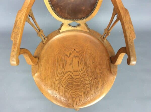 Late Victorian Oak Swivel Desk Chair - Image 7
