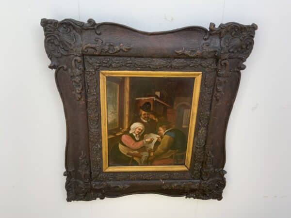 Painting Dutch Masterpiece oil on copper in quality frame Antique Art 3