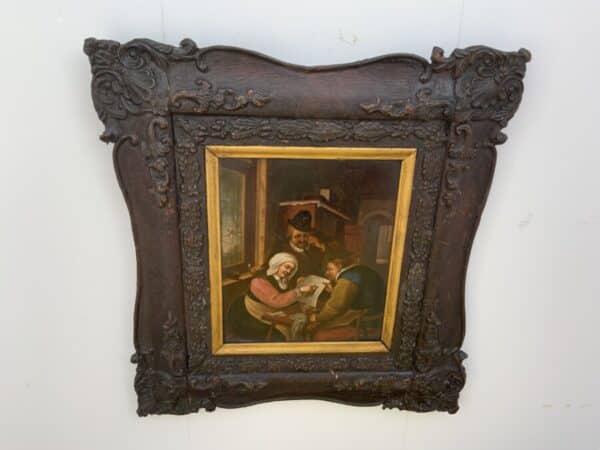 Painting Dutch Masterpiece oil on copper in quality frame