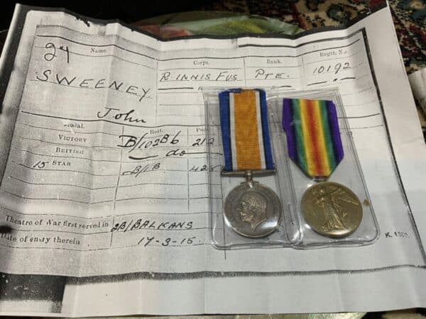 Gallipoli Pair, to Iniskilling Fusilier