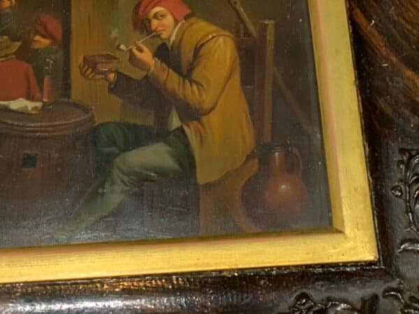 Painting Dutch Masterpiece oil on copper in quality frame Antique Art 6