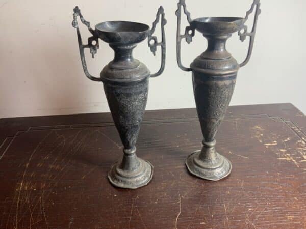 Persian Silver Pair of ornate Vases Antique Silver 3