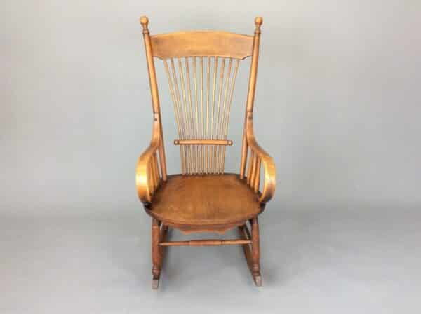 Early 20th Century American Oak Rocking Chair American Oak Rocking Chair Antique Chairs 4